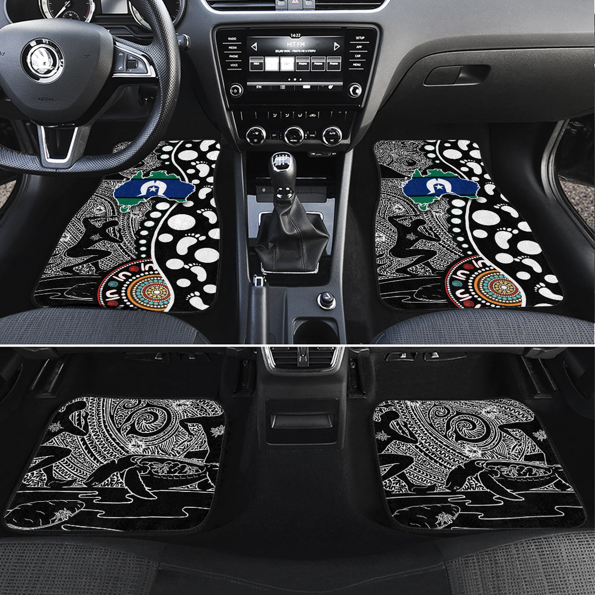 Torest Trait Islands Map Mix Aboriginal Pattern Car Mats - Wonder Print Shop