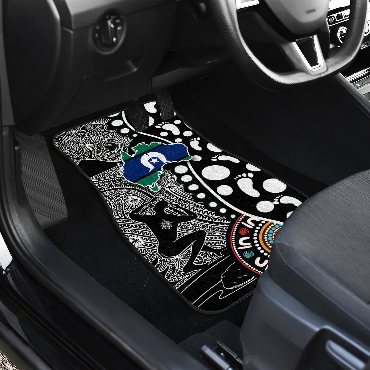 Torest Trait Islands Map Mix Aboriginal Pattern Car Mats - Wonder Print Shop