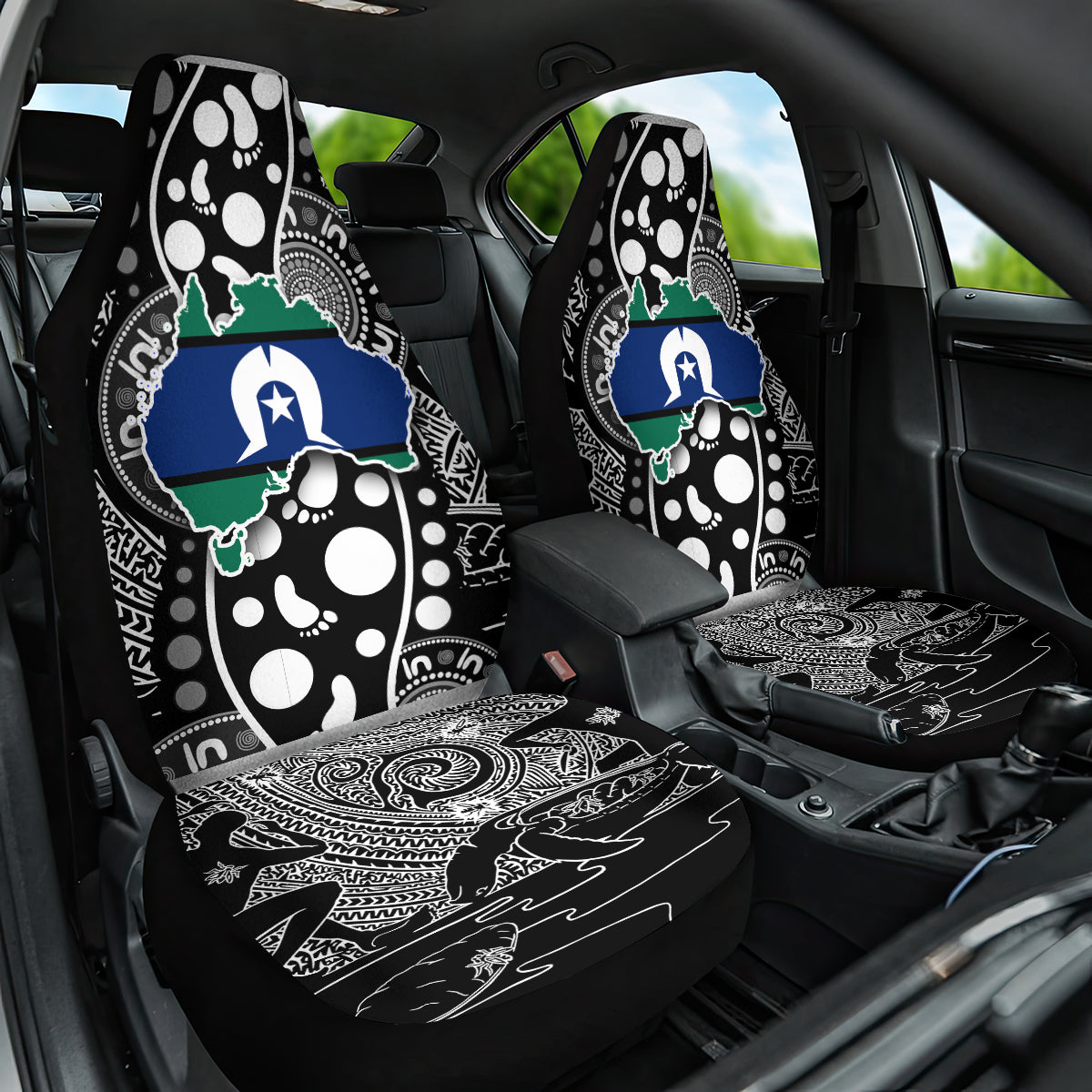 Torest Trait Islands Map Mix Aboriginal Pattern Car Seat Cover - Wonder Print Shop
