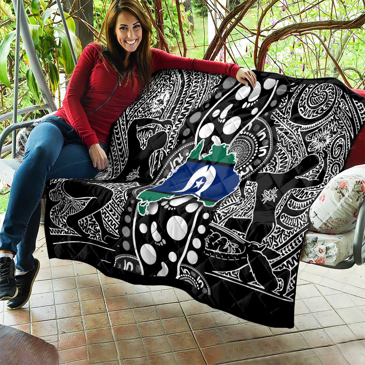 Torest Trait Islands Map Mix Aboriginal Pattern Quilt - Wonder Print Shop