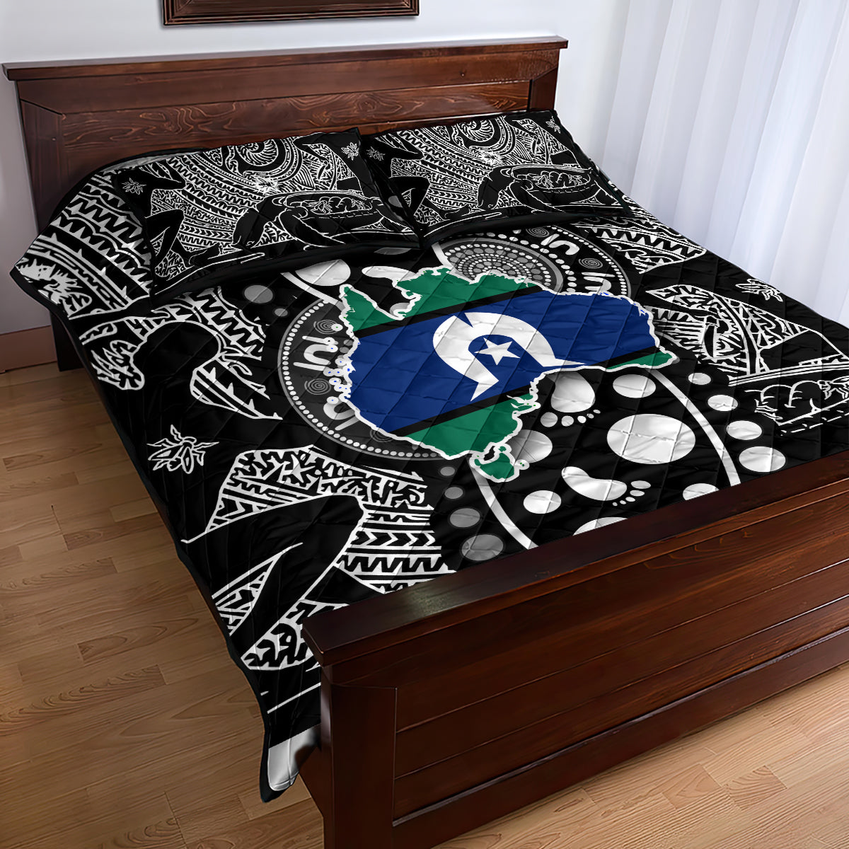 Torest Trait Islands Map Mix Aboriginal Pattern Quilt Bed Set - Wonder Print Shop