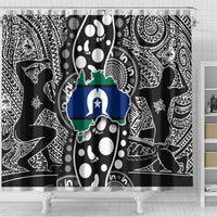 Torest Trait Islands Map Mix Aboriginal Pattern Shower Curtain