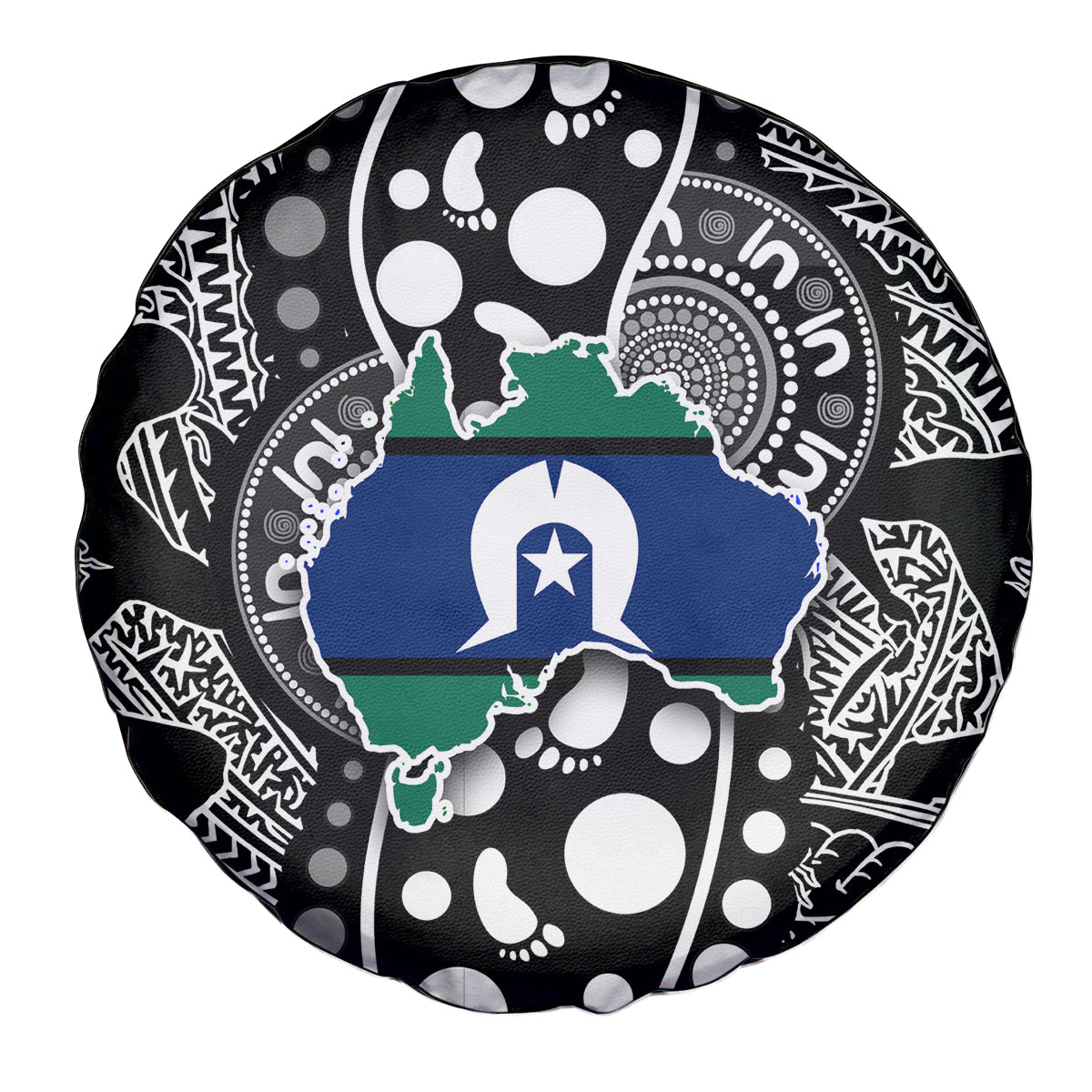 Torest Trait Islands Map Mix Aboriginal Pattern Spare Tire Cover - Wonder Print Shop