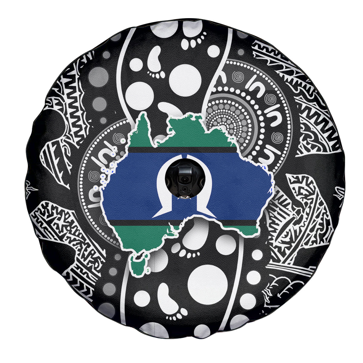 Torest Trait Islands Map Mix Aboriginal Pattern Spare Tire Cover - Wonder Print Shop