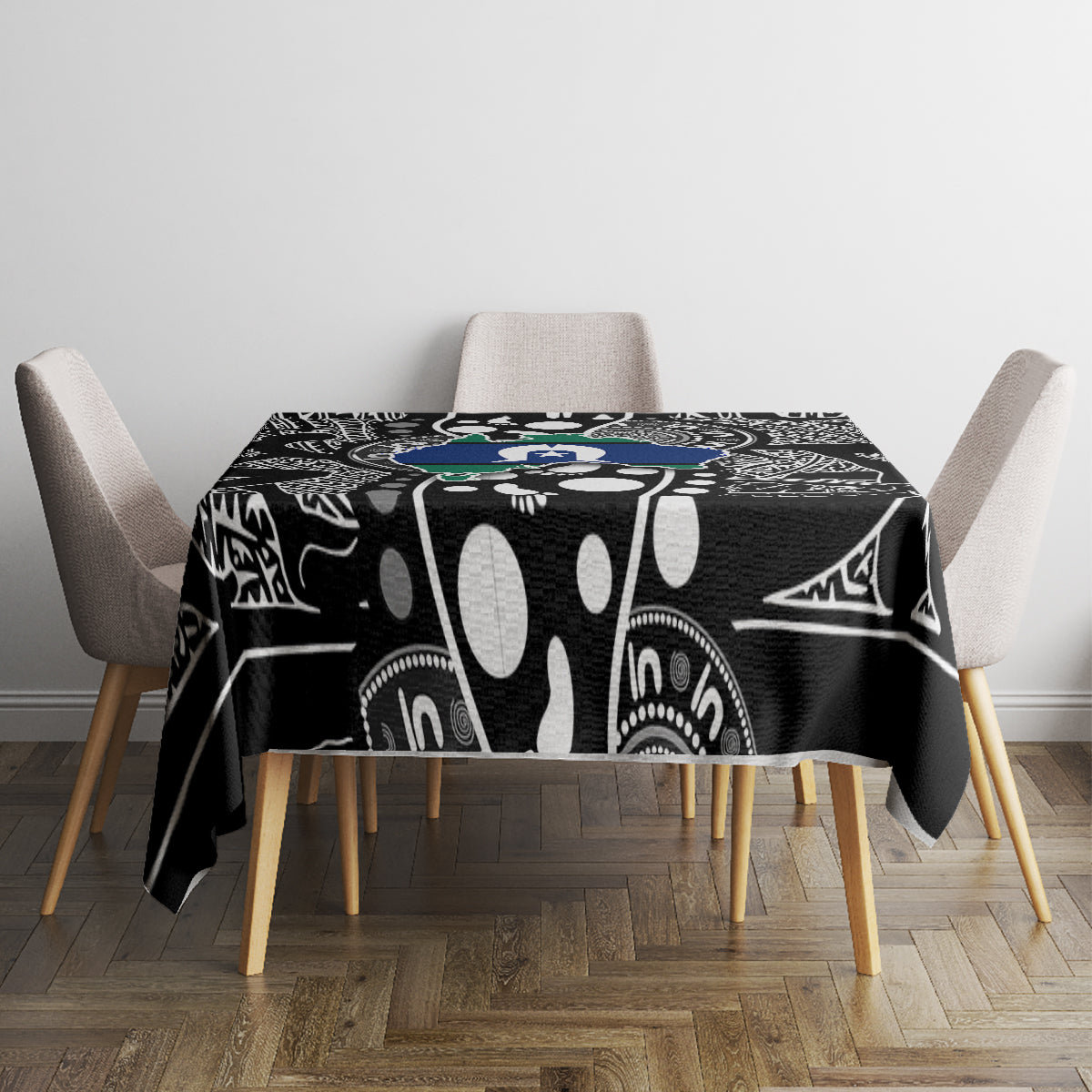 Torest Trait Islands Map Mix Aboriginal Pattern Tablecloth - Wonder Print Shop