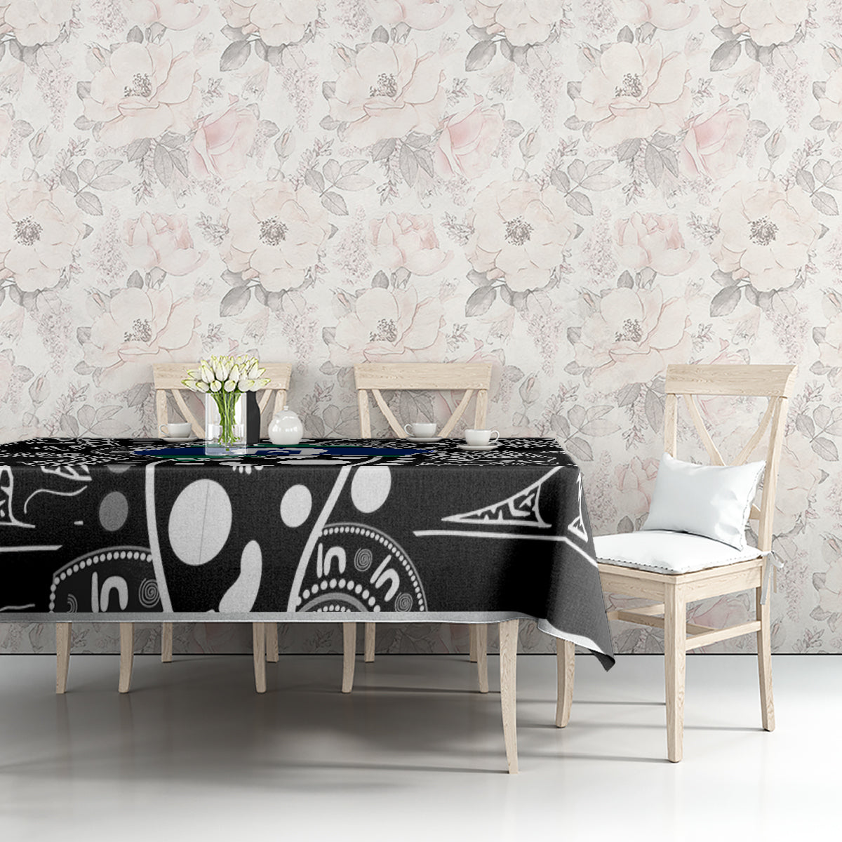 Torest Trait Islands Map Mix Aboriginal Pattern Tablecloth - Wonder Print Shop