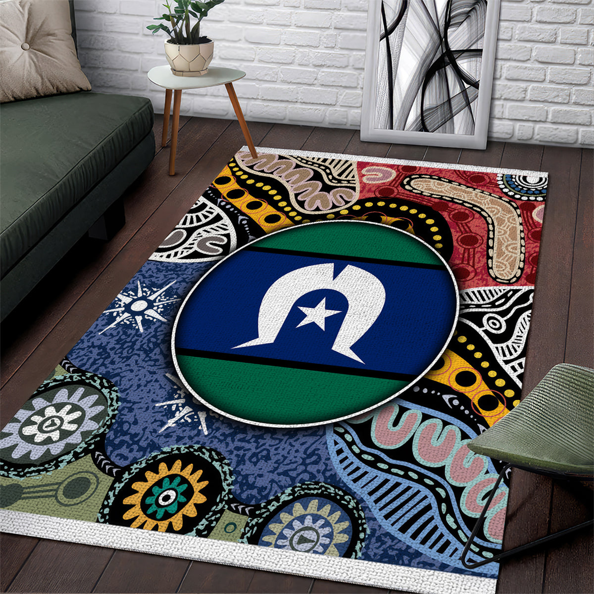 Torest Trait Islands Mix Aboriginal Pattern Area Rug - Wonder Print Shop