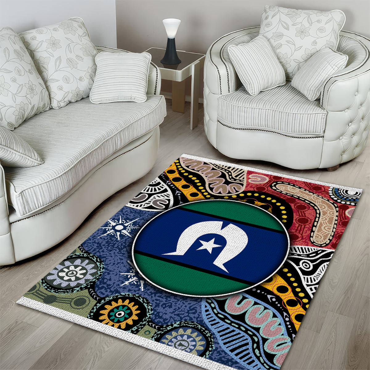 Torest Trait Islands Mix Aboriginal Pattern Area Rug - Wonder Print Shop