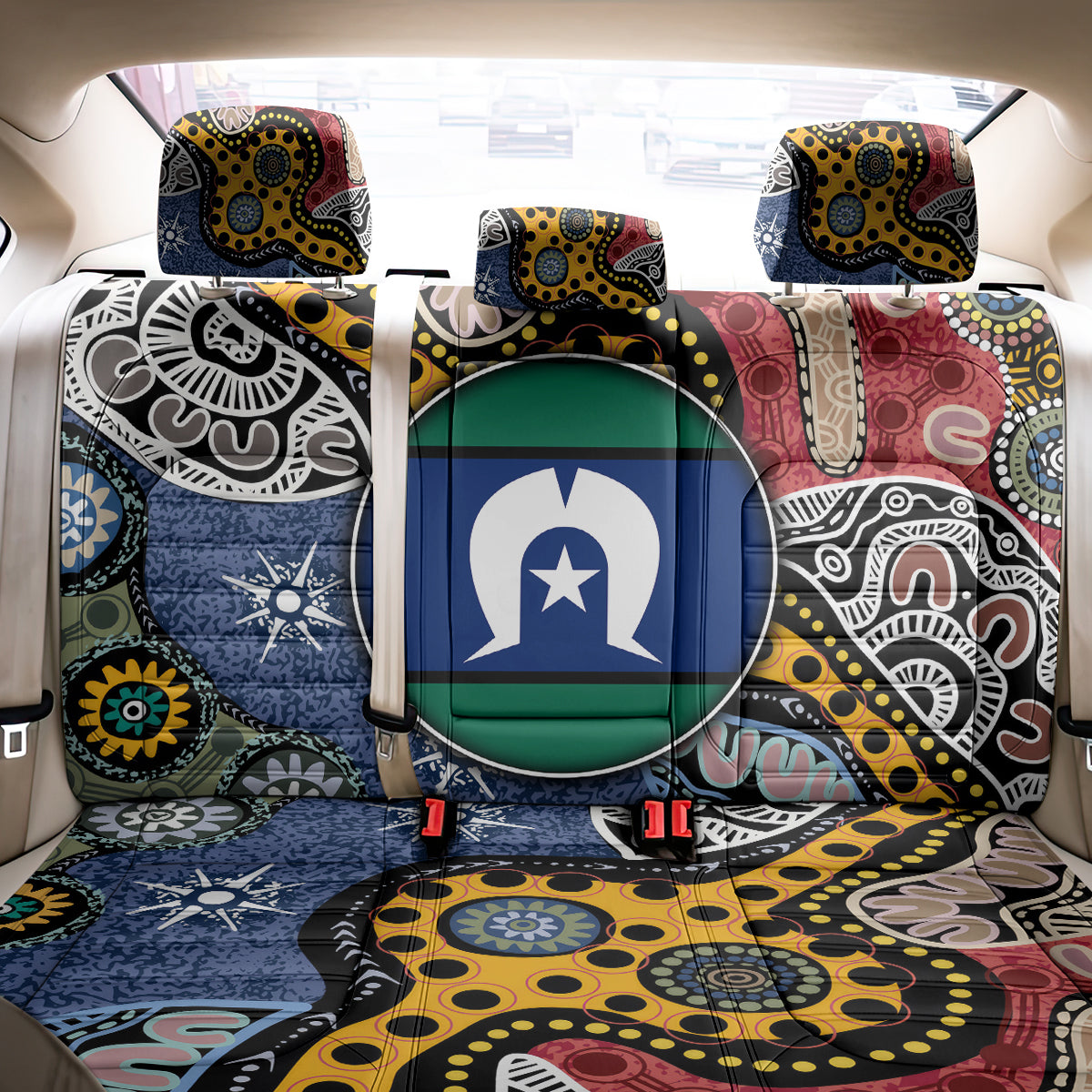 Torest Trait Islands Mix Aboriginal Pattern Back Car Seat Cover - Wonder Print Shop