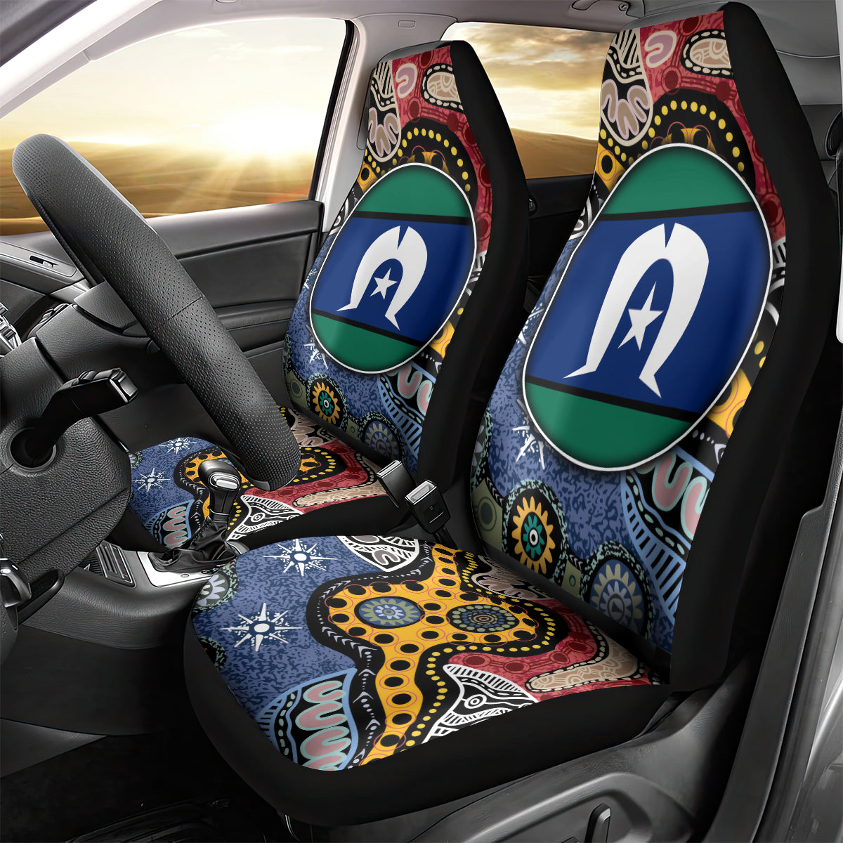 Torest Trait Islands Mix Aboriginal Pattern Car Seat Cover - Wonder Print Shop