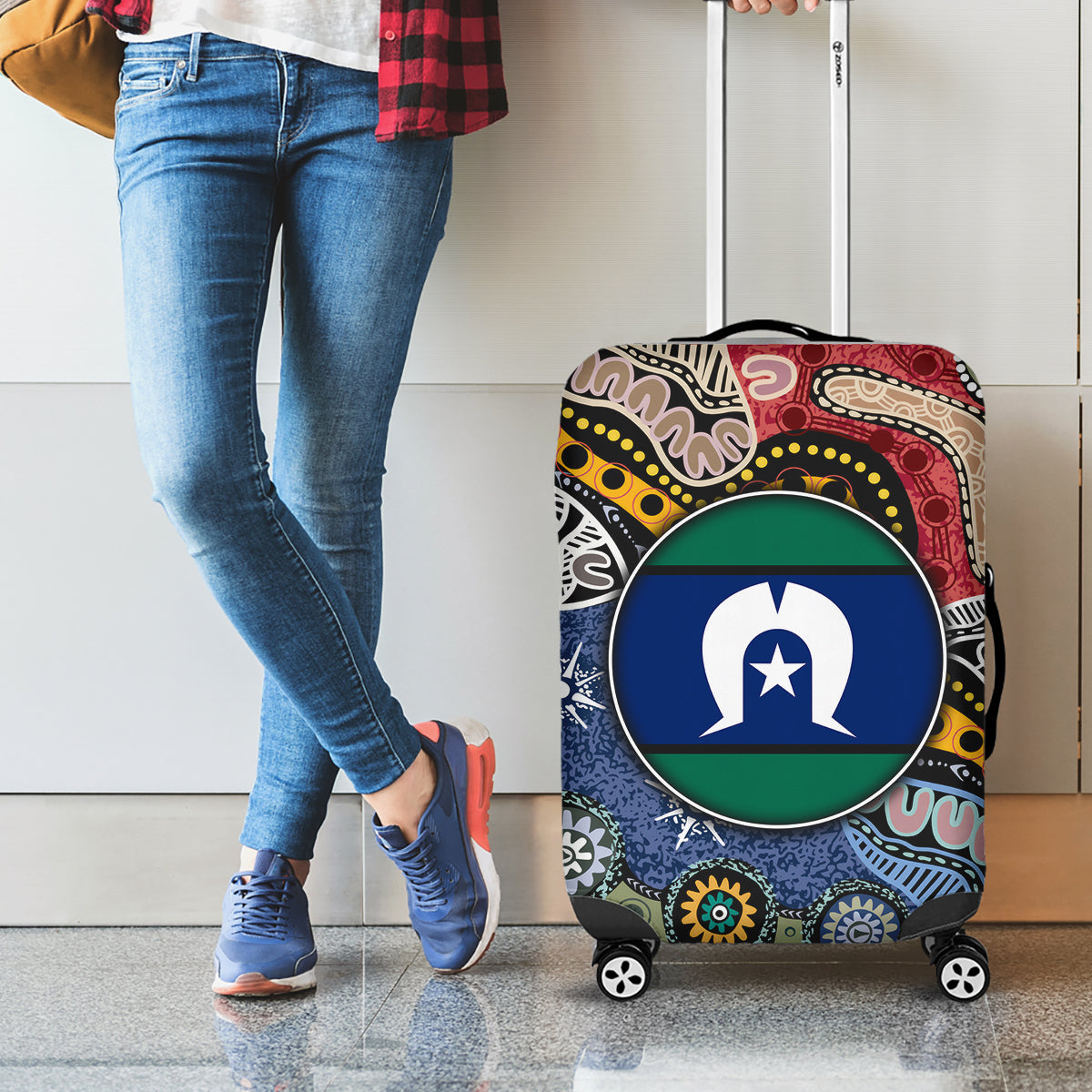 Torest Trait Islands Mix Aboriginal Pattern Luggage Cover - Wonder Print Shop