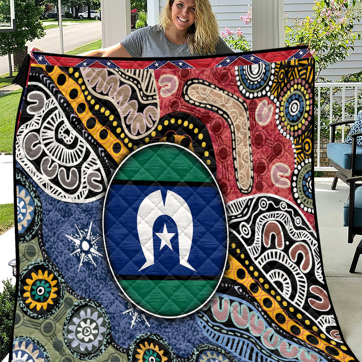 Torest Trait Islands Mix Aboriginal Pattern Quilt - Wonder Print Shop