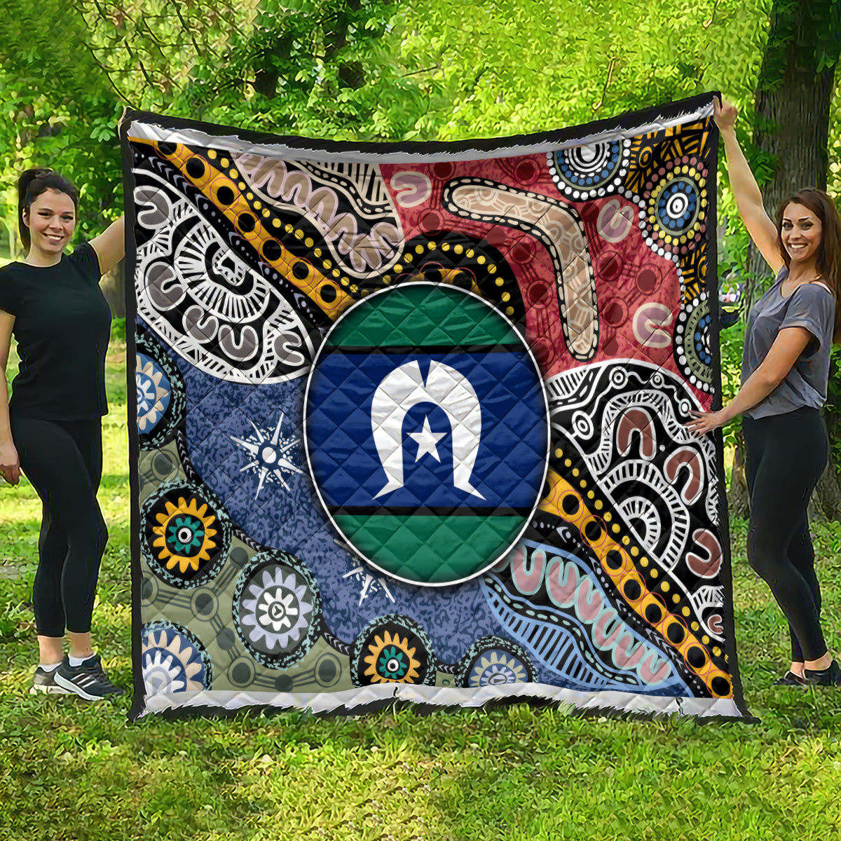 Torest Trait Islands Mix Aboriginal Pattern Quilt - Wonder Print Shop