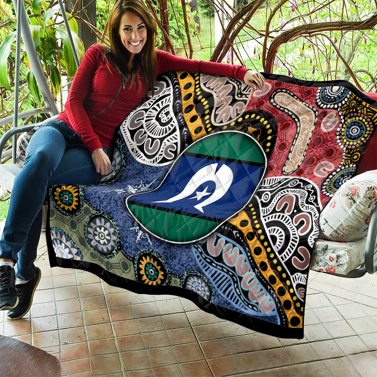 Torest Trait Islands Mix Aboriginal Pattern Quilt - Wonder Print Shop