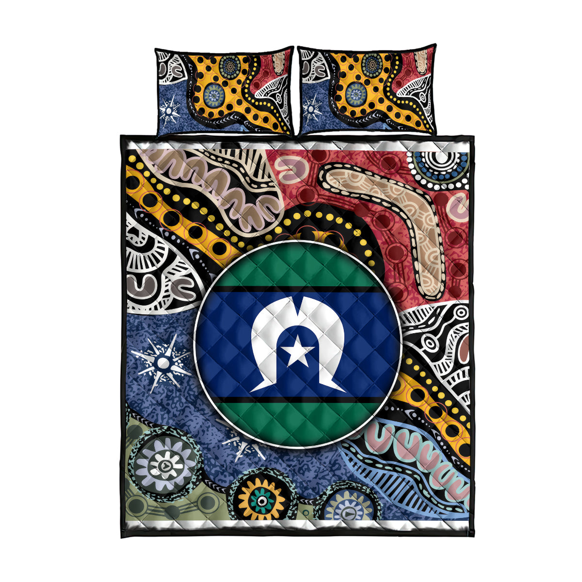 Torest Trait Islands Mix Aboriginal Pattern Quilt Bed Set - Wonder Print Shop