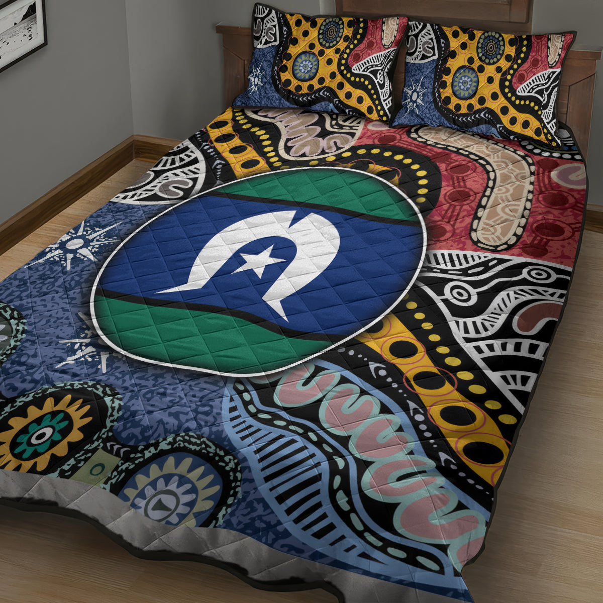 Torest Trait Islands Mix Aboriginal Pattern Quilt Bed Set - Wonder Print Shop