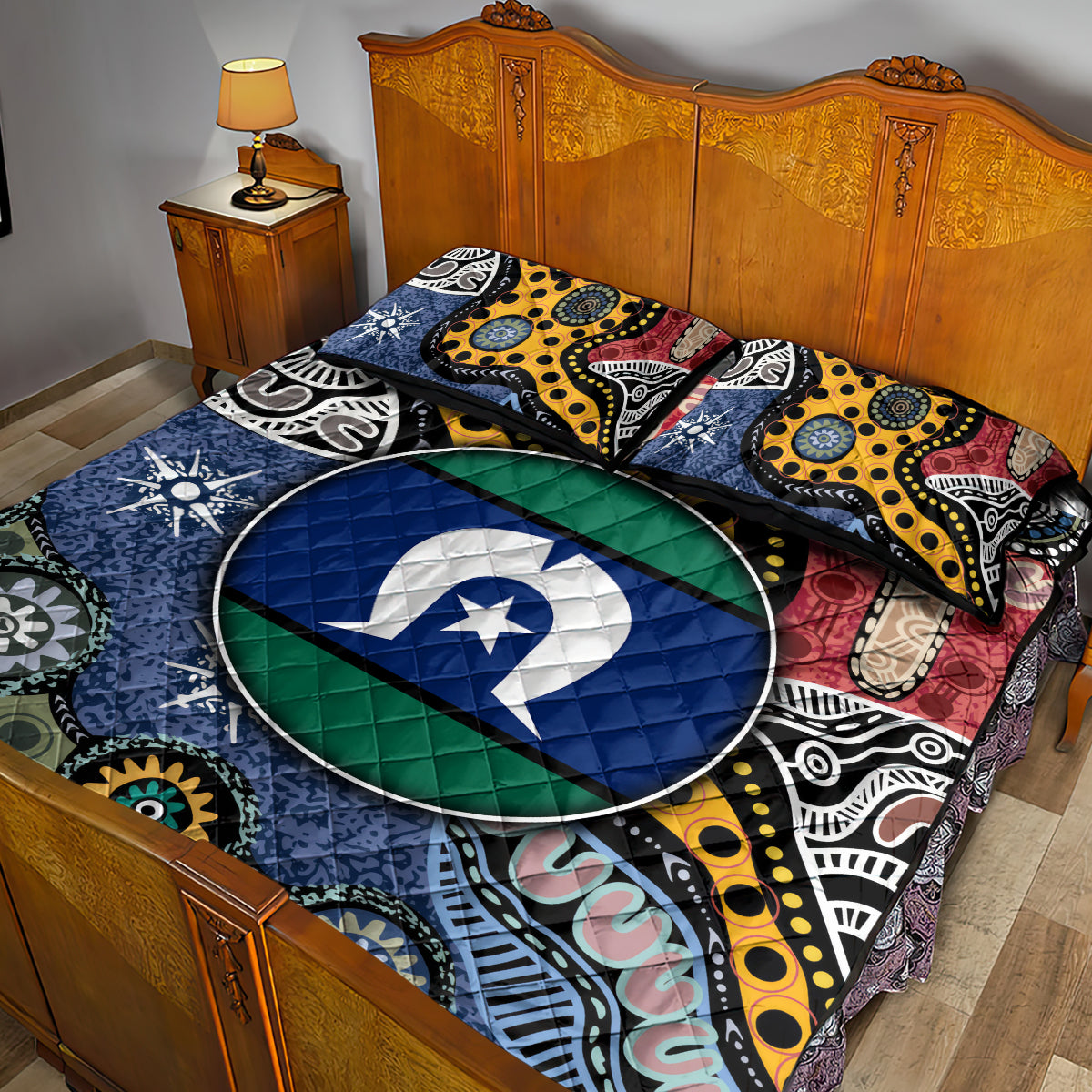 Torest Trait Islands Mix Aboriginal Pattern Quilt Bed Set - Wonder Print Shop