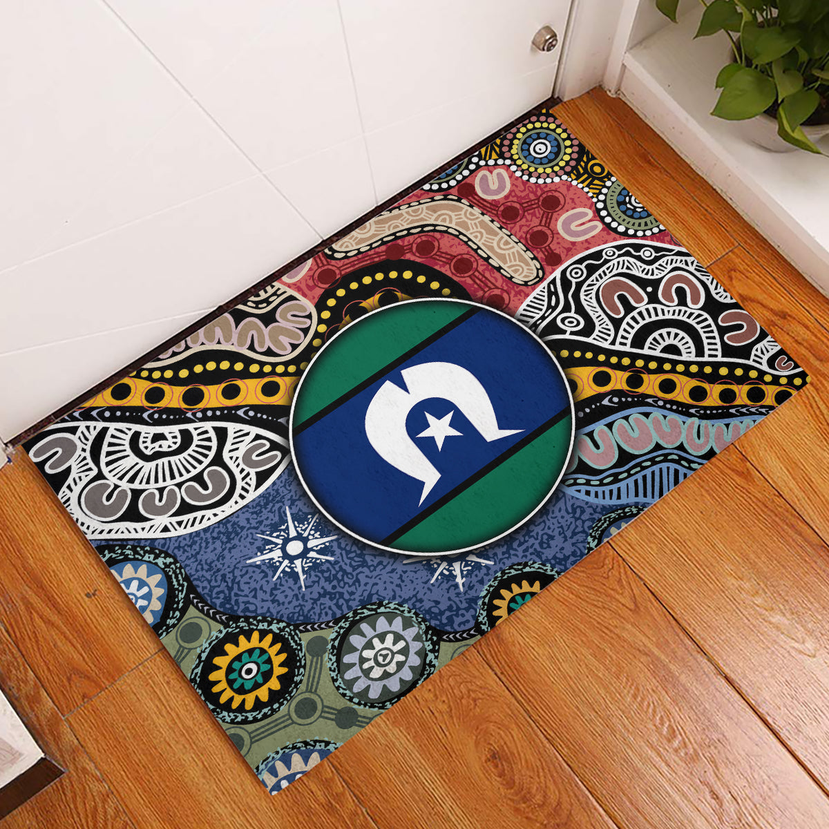 Torest Trait Islands Mix Aboriginal Pattern Rubber Doormat - Wonder Print Shop