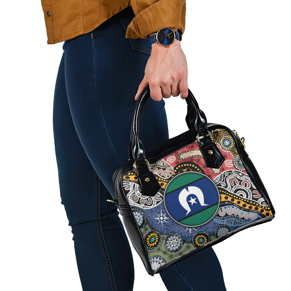 Torest Trait Islands Mix Aboriginal Pattern Shoulder Handbag