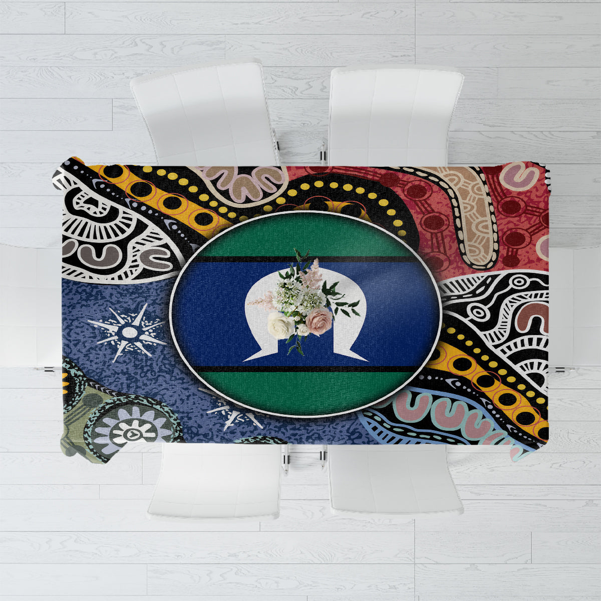 Torest Trait Islands Mix Aboriginal Pattern Tablecloth - Wonder Print Shop