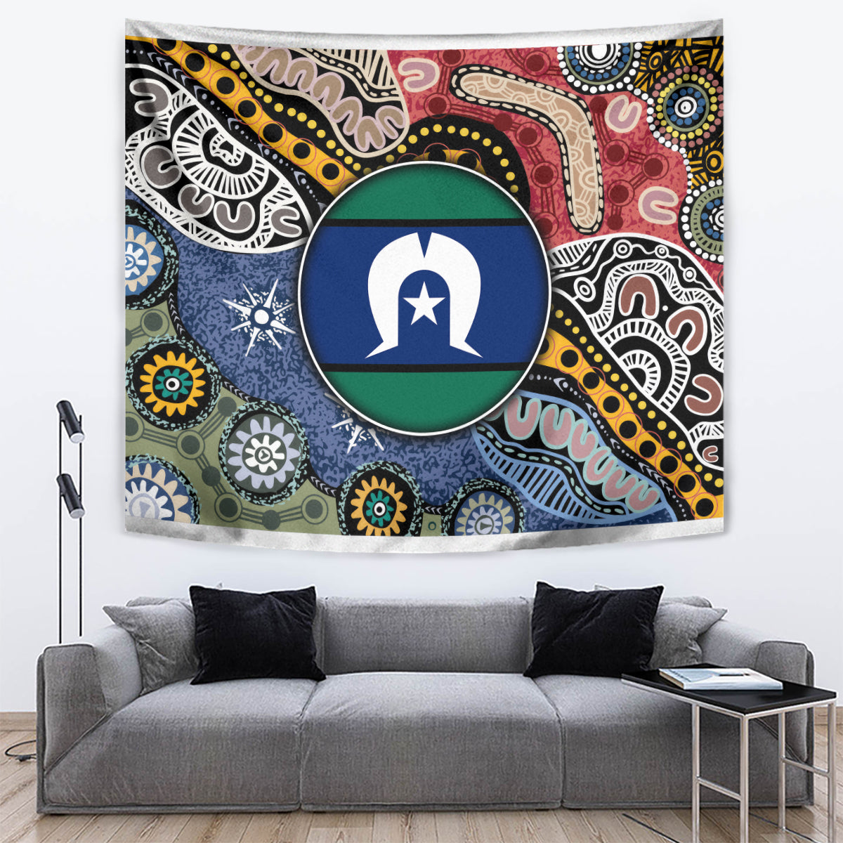 Torest Trait Islands Mix Aboriginal Pattern Tapestry - Wonder Print Shop
