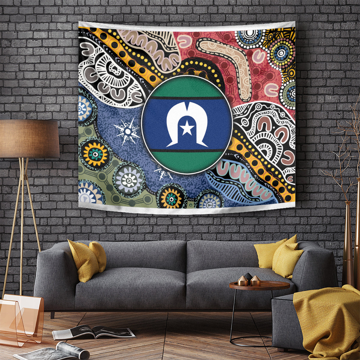 Torest Trait Islands Mix Aboriginal Pattern Tapestry - Wonder Print Shop