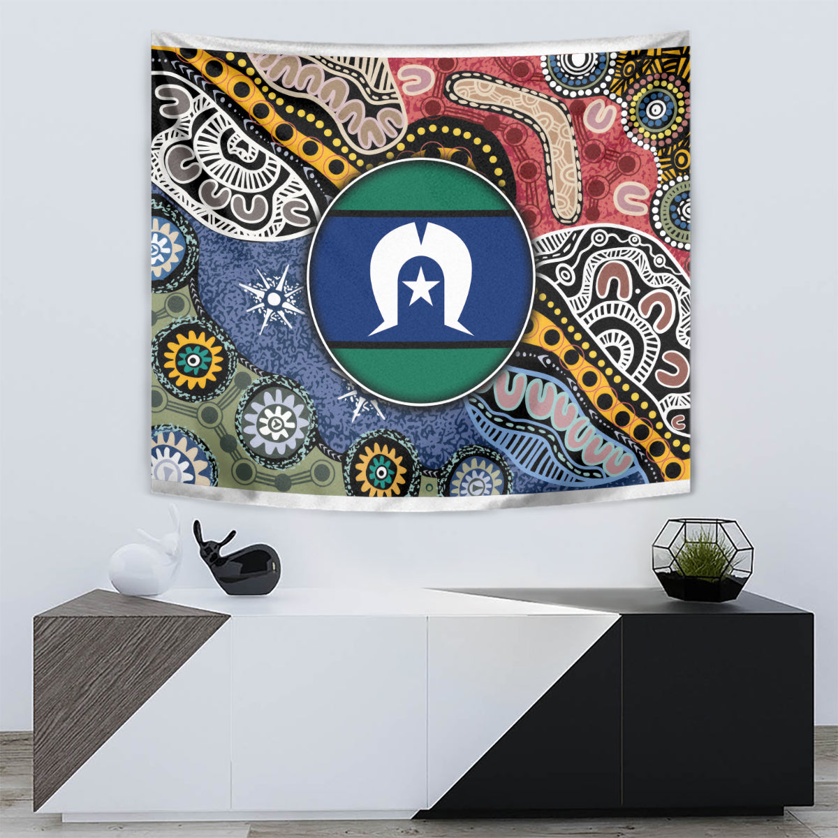 Torest Trait Islands Mix Aboriginal Pattern Tapestry - Wonder Print Shop