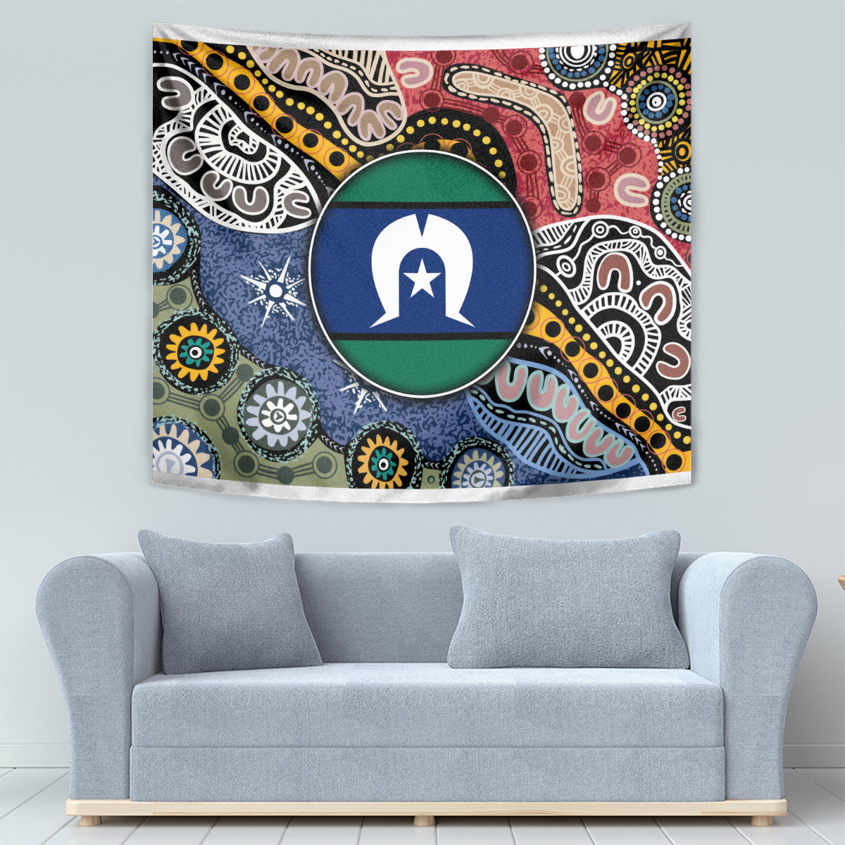 Torest Trait Islands Mix Aboriginal Pattern Tapestry - Wonder Print Shop