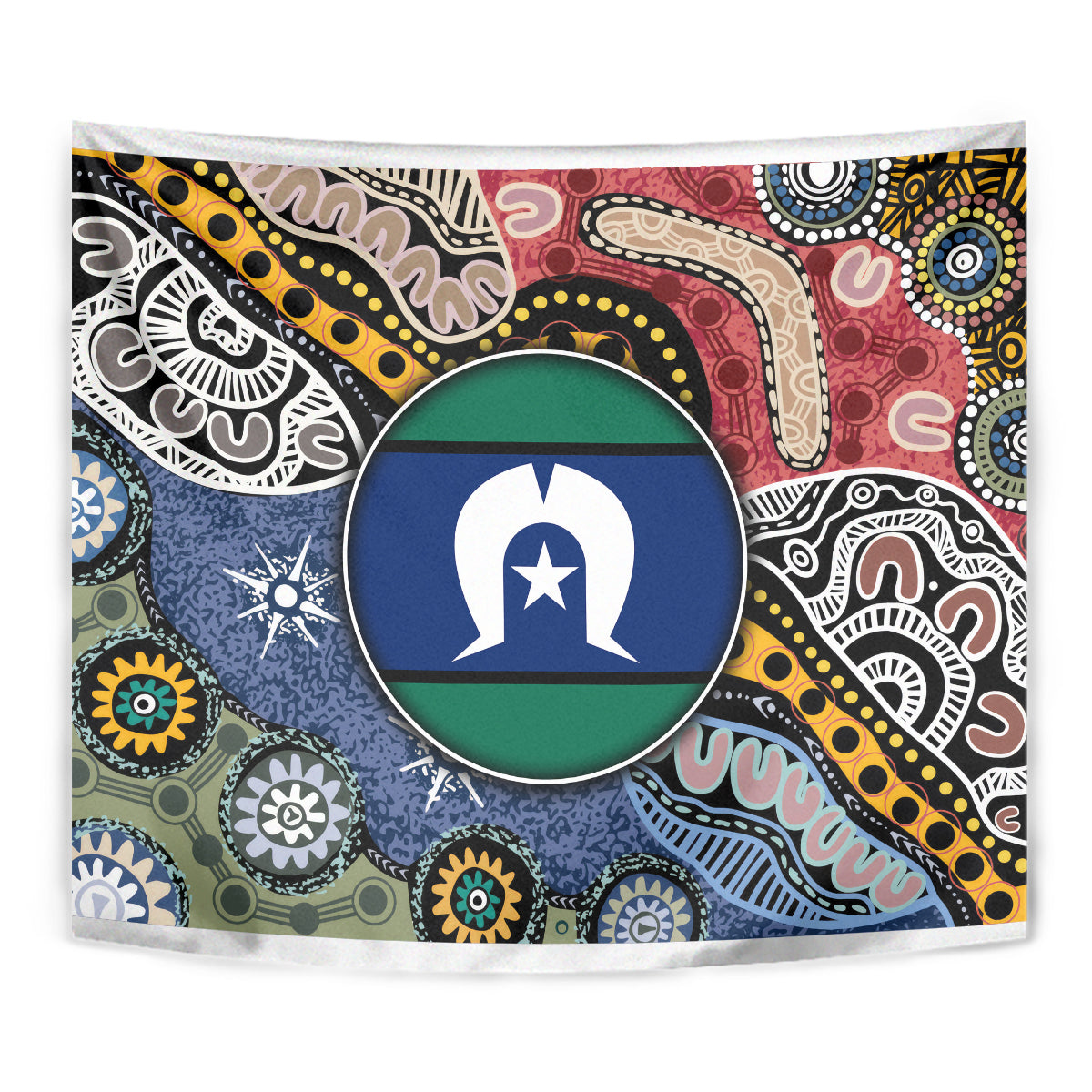 Torest Trait Islands Mix Aboriginal Pattern Tapestry - Wonder Print Shop