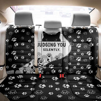 Judging You Silently Back Car Seat Cover Black Cat Playful Monochrome Paw Print