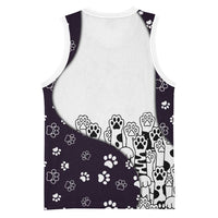 Judging You Silently Basketball Jersey Black Cat Playful Monochrome Paw Print