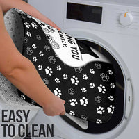Judging You Silently Bathroom Set Black Cat Playful Monochrome Paw Print