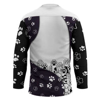 Judging You Silently Hockey Jersey Black Cat Playful Monochrome Paw Print