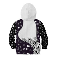 Judging You Silently Kid Hoodie Black Cat Playful Monochrome Paw Print