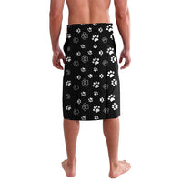 Judging You Silently Lavalava Black Cat Playful Monochrome Paw Print