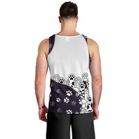 Judging You Silently Men Tank Top Black Cat Playful Monochrome Paw Print