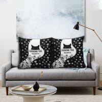 Judging You Silently Pillow Cover Black Cat Playful Monochrome Paw Print
