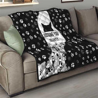 Judging You Silently Quilt Black Cat Playful Monochrome Paw Print