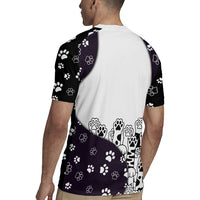 Judging You Silently Rugby Jersey Black Cat Playful Monochrome Paw Print