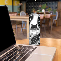 Judging You Silently Skinny Tumbler Black Cat Playful Monochrome Paw Print