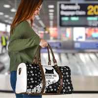 Judging You Silently Travel Bag Black Cat Playful Monochrome Paw Print