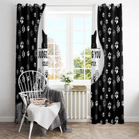 Judging You Silently Window Curtain Black Cat Playful Monochrome Paw Print