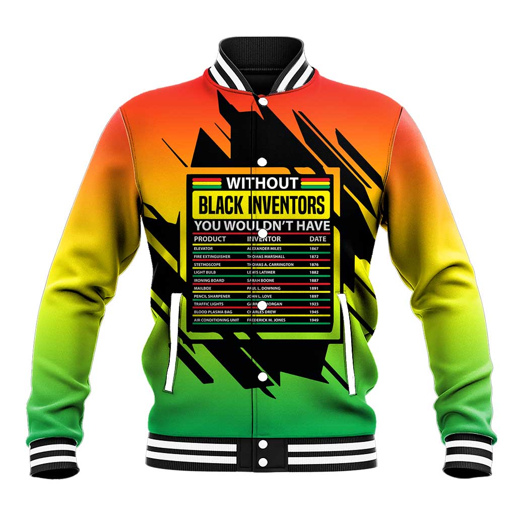 Without Black Inventors Educational List Baseball Jacket Black History Month African