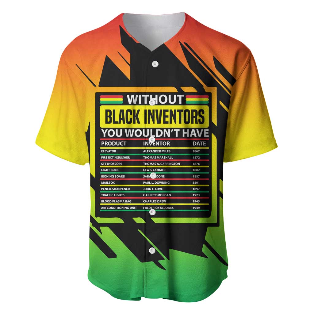 Without Black Inventors Educational List Baseball Jersey Black History Month African