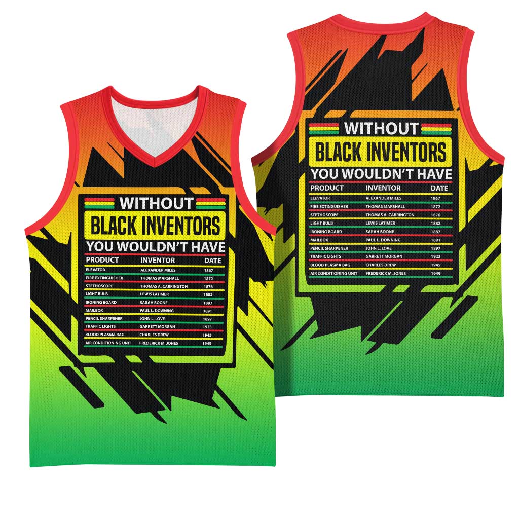Without Black Inventors Educational List Basketball Jersey Black History Month African