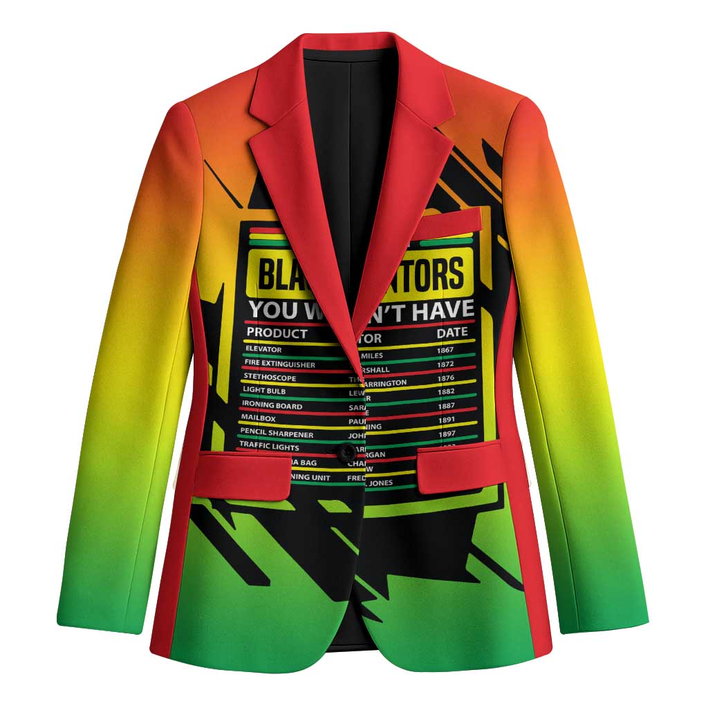Without Black Inventors Educational List Blazer Black History Month African
