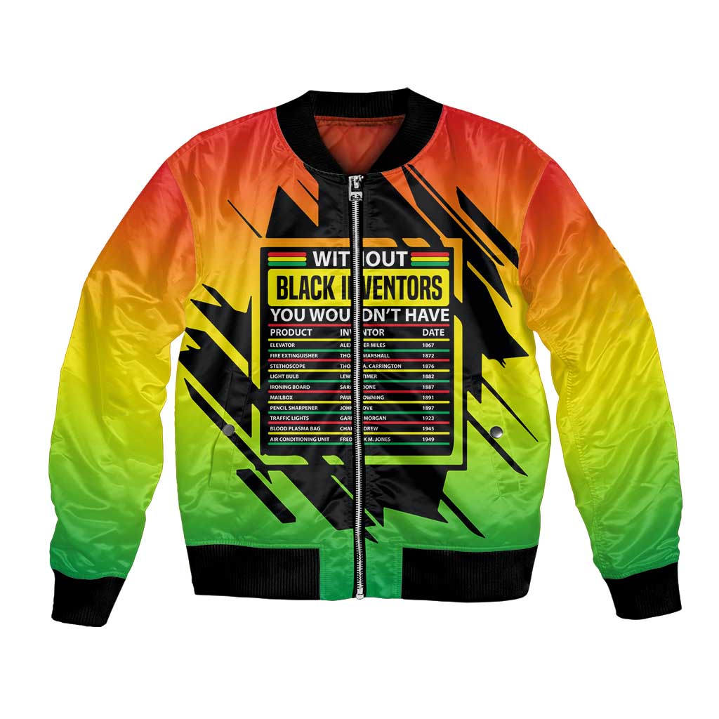 Without Black Inventors Educational List Bomber Jacket Black History Month African