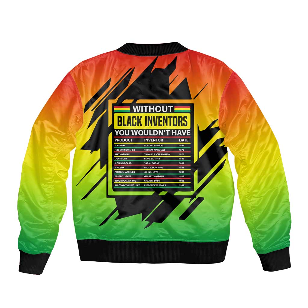 Without Black Inventors Educational List Bomber Jacket Black History Month African