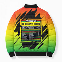 Without Black Inventors Educational List Bomber Puffer Jacket Black History Month African