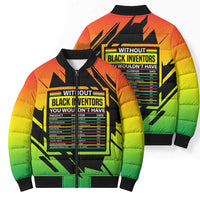 Without Black Inventors Educational List Bomber Puffer Jacket Black History Month African